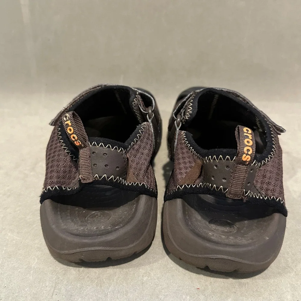 Crocs Swiftwater Brown Black Mesh Closed Toe Sport Sandals Mens 9 15041